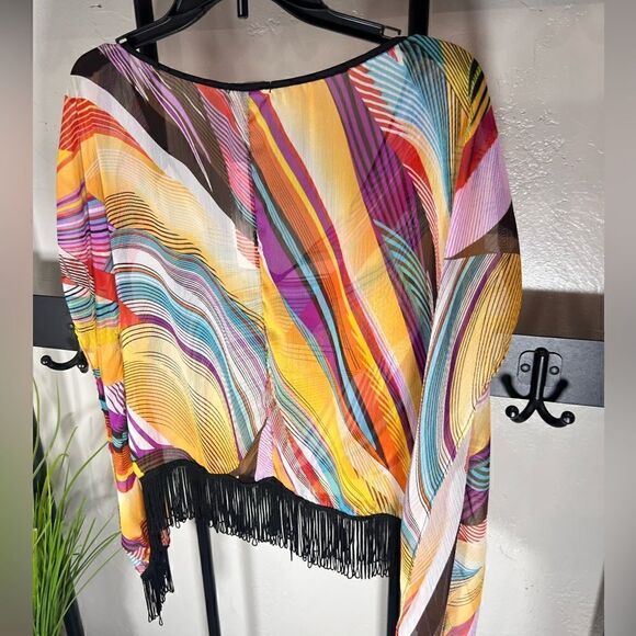 Do & Be multi color fringe sheer top size medium - Picture 6 of 13